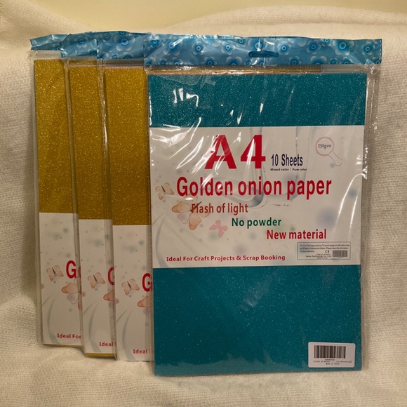 4 Packs A4 Golden Onion Paper Craft Scrap Book Glitter 10 per pack Multicolored - Picture 2 of 6